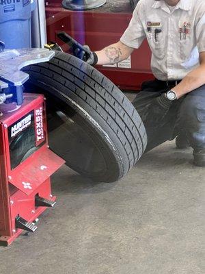 Inside of my tire shredded up!