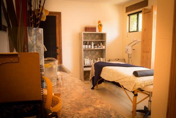 Enjoy a relaxing facial in the treatment room.