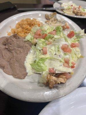 California burrito with fajita chicken.