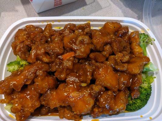 Orange chicken, Very good! Better than most places. Number S-14 on menu