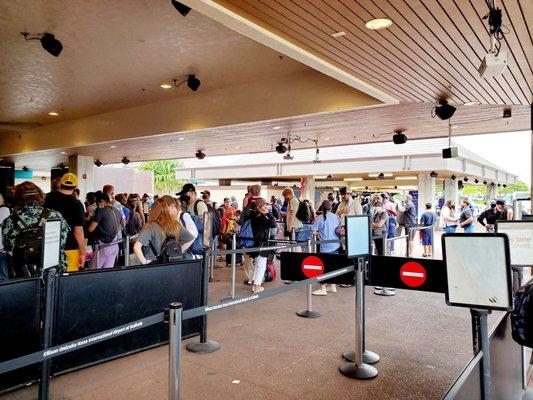 The lines were super long today, and TSA only had (2) workers checking ID's in the regular line, and (1) worker for the TSA Pre-Check line.