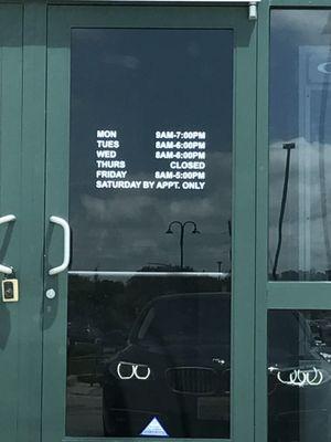 They need to update their hours online as they don't coincide with what's listed on their front door