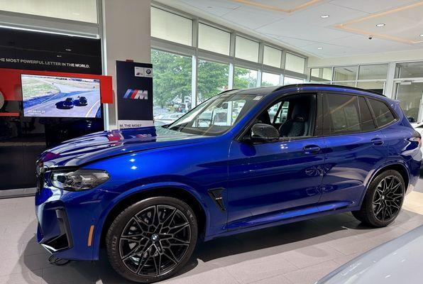 A lovely car in the showroom.