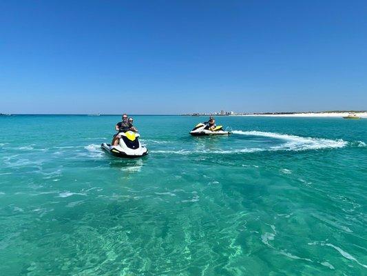 The stunning clear water at Shell Island.