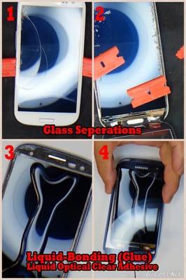 Bonding or fuzing method for glass replacement for Samsung glass.