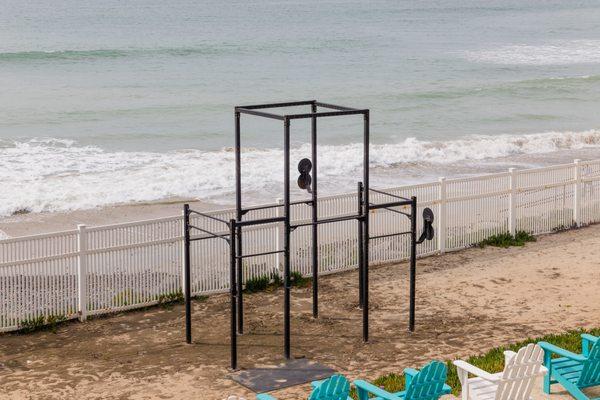 Beachfront gym at the Academy