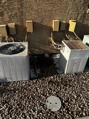 Standing water near exposed wires