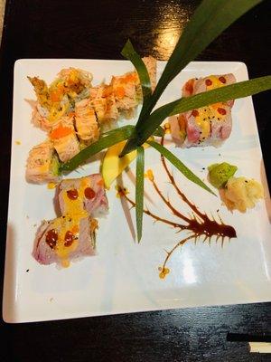 Snow mountain roll & crazy tuna roll