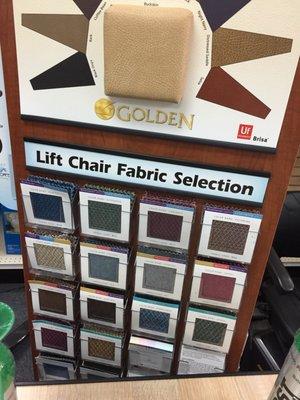 Lift Chair Fabric Options. Height of fashion!