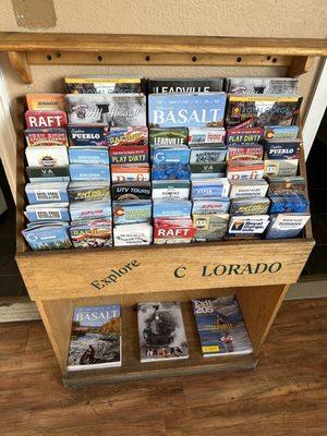 Area promotional materials at the nearby Poncha Springs Market