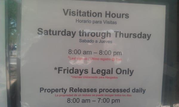 visiting hours