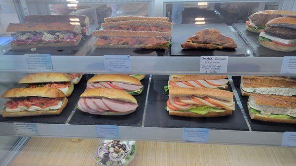 Sandwiches and salads