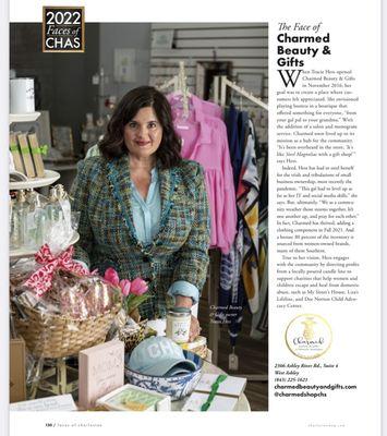 Owner feature in Charleston Magazine