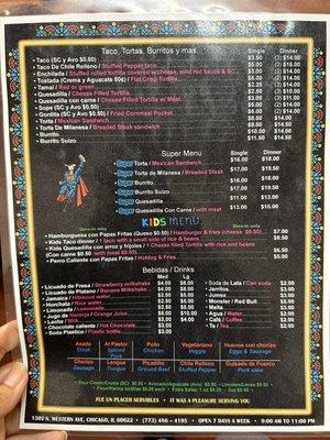 Menu 9/23