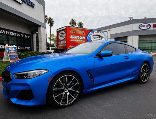 Installation of Ceramic IR 50% all around and 70% on the front windshield - BMW M850i. #Autowrap#ceramicwindowtinting#cartintwindows#3M