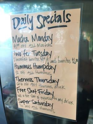 Daily Specials.