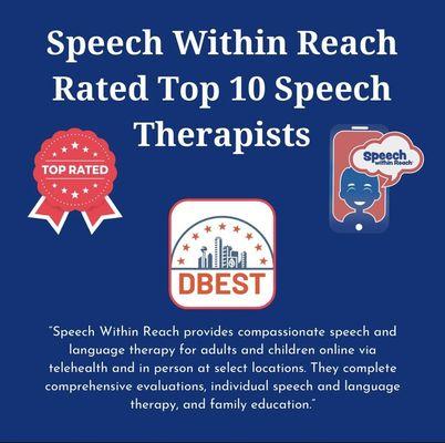 Speech Within Reach is rated Top 10 Speech Therapists.