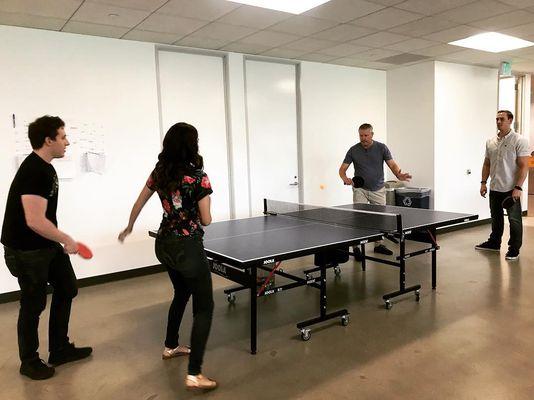 Quick ping pong match with our CEO