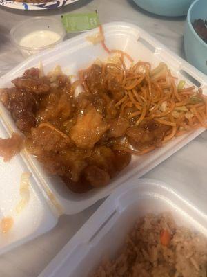 Soggy orange chicken