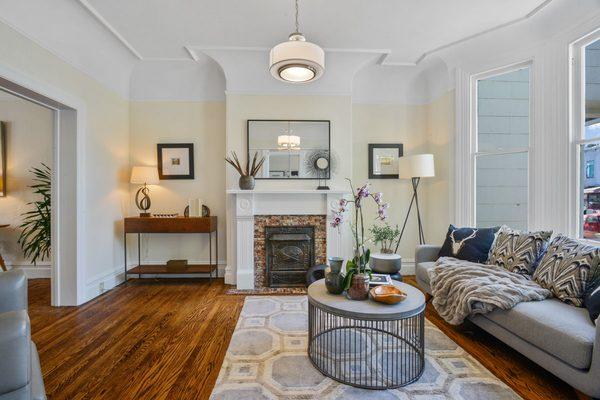 Formal living room with period details.