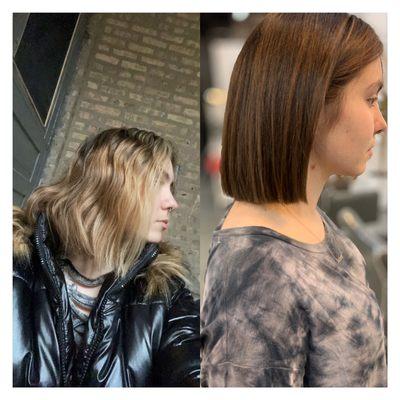 Before and after Color & cut ‍