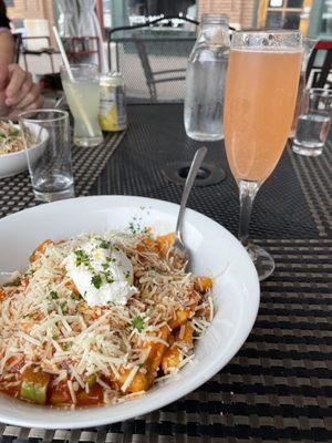 Gnocchi and Prosecco cocktail