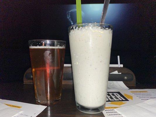 Cookie shake and beer