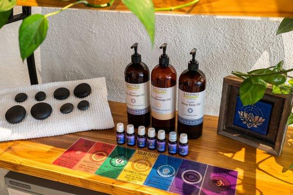 Add on hot stones, chakra balancing aromatherapy or Ayurvedic oils to your session.