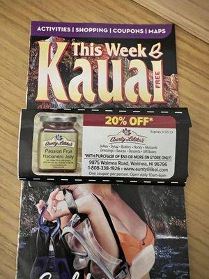 20% coupon I. The THIS WEEK KAUAI pamphlet