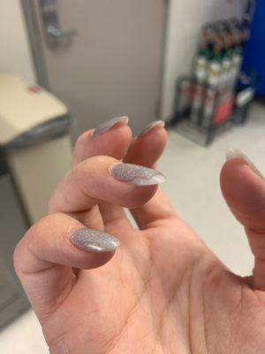 3 days after getting them done, hard gel chipped off and now the tip is bending