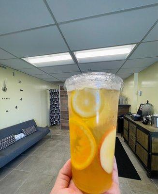 Fresh fruit tea is so refreshing on this hot summer day!