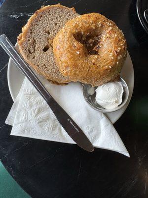 Cheese Bagel with cream cheese