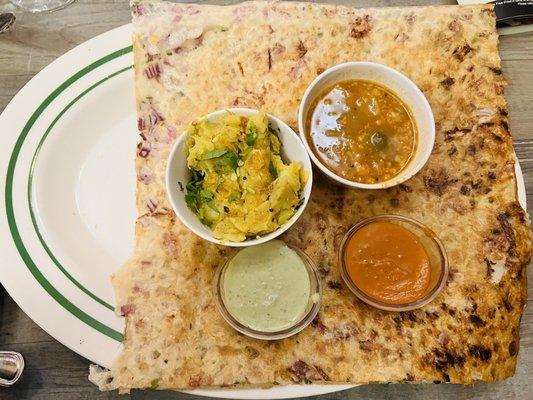 Onion Rava Masala Dosai