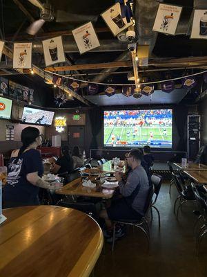 Great place to watch the football game.