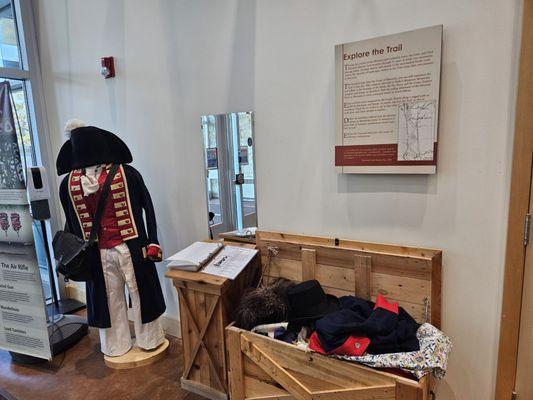 Display with costumes