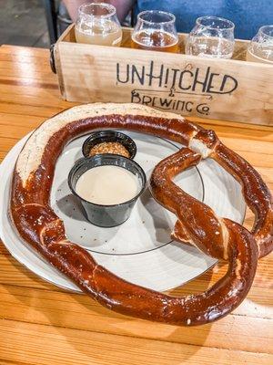 Pretzel with Beer Cheese and Mustard