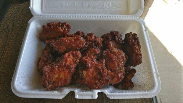 Bone-in wings. These were pricey but excellent.