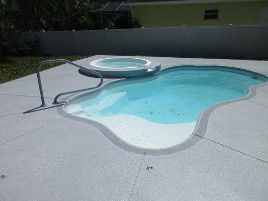 3 color acrylic sealer with heavy border pool deck