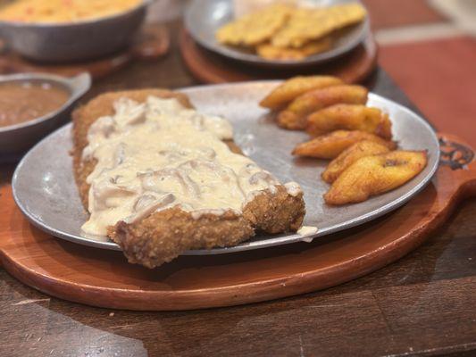 breaded pork loin with mushroom