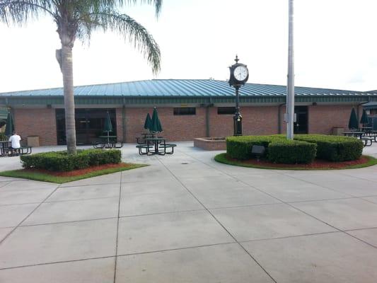 The new clock in the courtyard donated by the Batts family