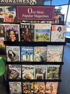 Oprah magazine selections display.