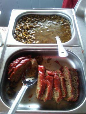 Green beans and meatloaf