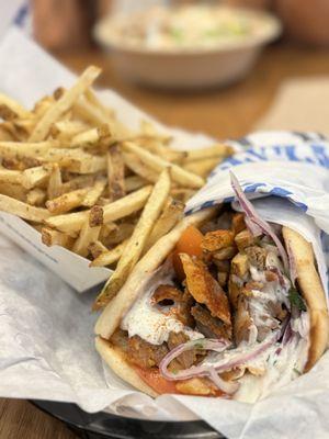 Pork Belly Gyro Pita W/ Fries