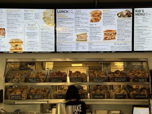 Menu board & bagel options