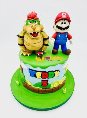 Bowser and Mario Inspired Custom Cake