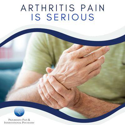 Arthritis pain is serious. Stop letting pain control you. Give us a call today.