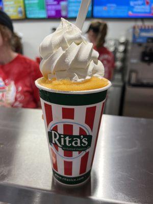 Mango Italian Ice with vanilla custard. Tasty!!!