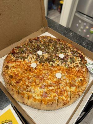 Godzilla Size - half Buffalo Chicken Ranch & half Seniore's Special