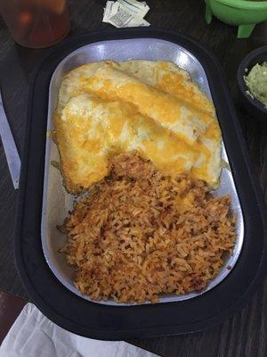 Green beef Enchiladas.