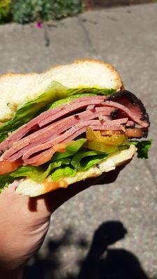 Pastrami. Big sandwich for 7 bucks.